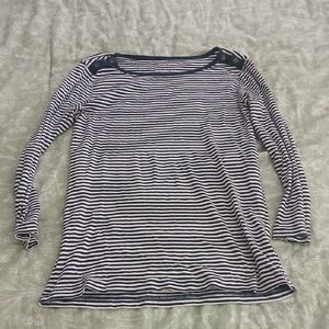 J. Crew Navy and White Striped Long Sleeve Tee